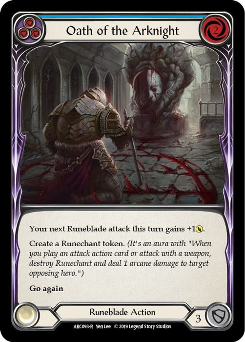 Oath of the Arknight (Blue) (#ARC093) (Arcane Rising) Near Mint Unlimited Edition Rainbow Foil