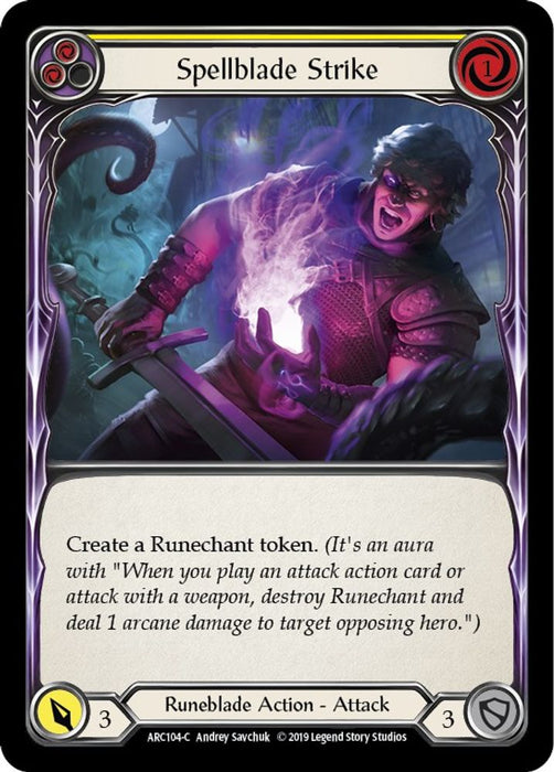 Spellblade Strike (Yellow) (#ARC104) (Arcane Rising) Near Mint Unlimited Edition Rainbow Foil