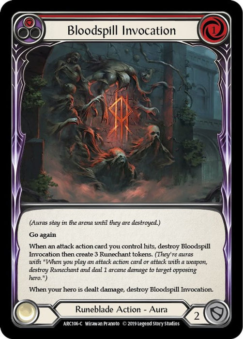 Bloodspill Invocation (Red) (#ARC106) (Arcane Rising) Near Mint Unlimited Edition Rainbow Foil