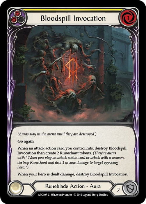 Bloodspill Invocation (Yellow) (#ARC107) (Arcane Rising) Near Mint Unlimited Edition Rainbow Foil