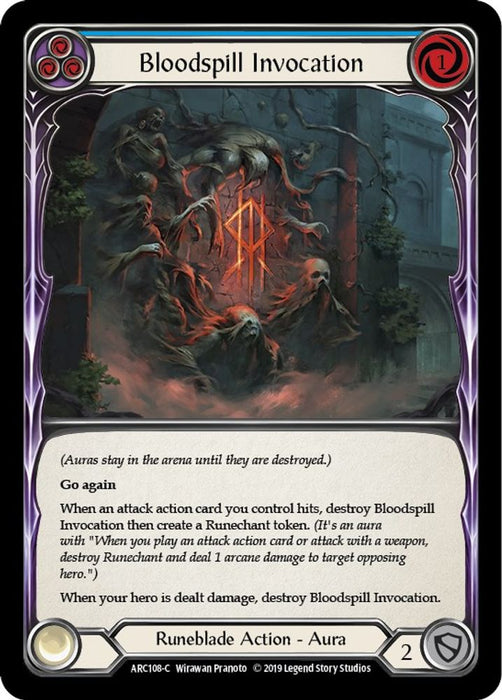 Bloodspill Invocation (Blue) (#ARC108) (Arcane Rising) Near Mint Unlimited Edition Rainbow Foil