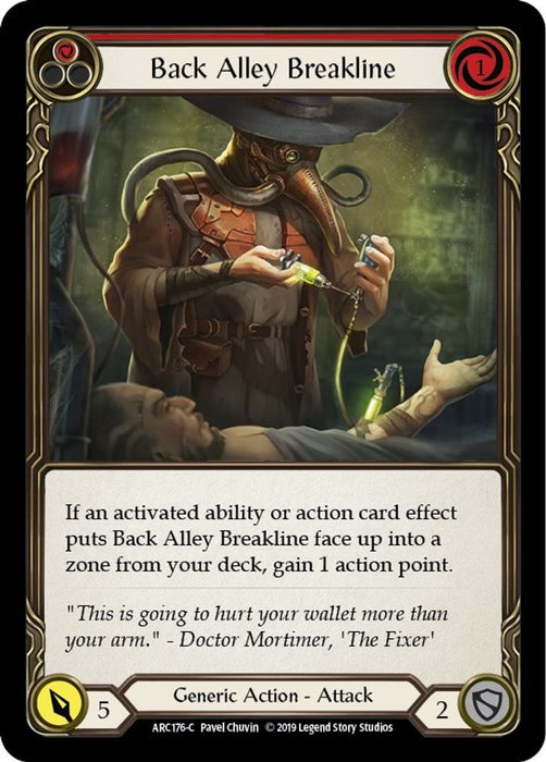 Back Alley Breakline (Red) (#ARC176) (Arcane Rising) Near Mint Unlimited Edition Rainbow Foil