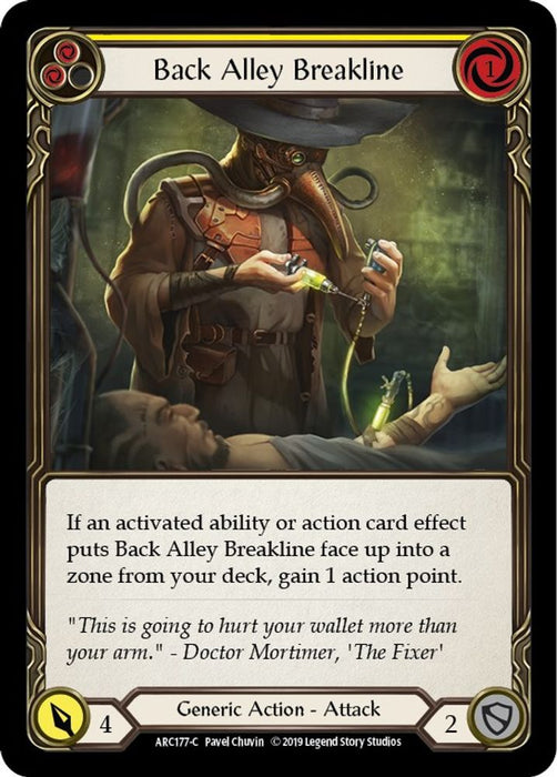 Back Alley Breakline (Yellow) (#ARC177) (Arcane Rising) Near Mint Unlimited Edition Rainbow Foil