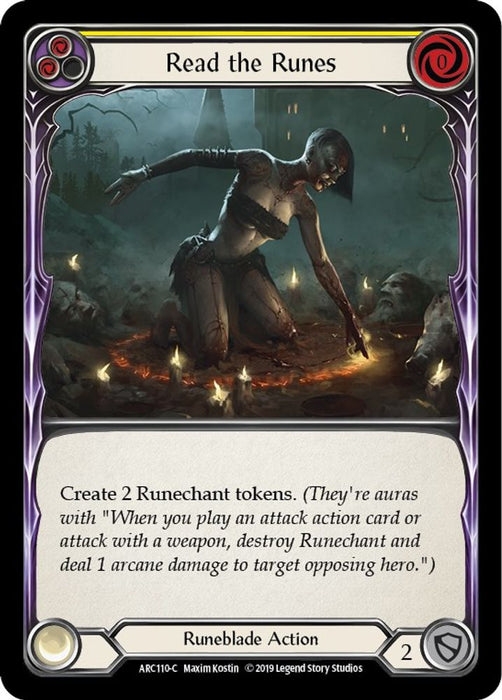 Read the Runes (Yellow) (#ARC110) (Arcane Rising) Near Mint Unlimited Edition Rainbow Foil