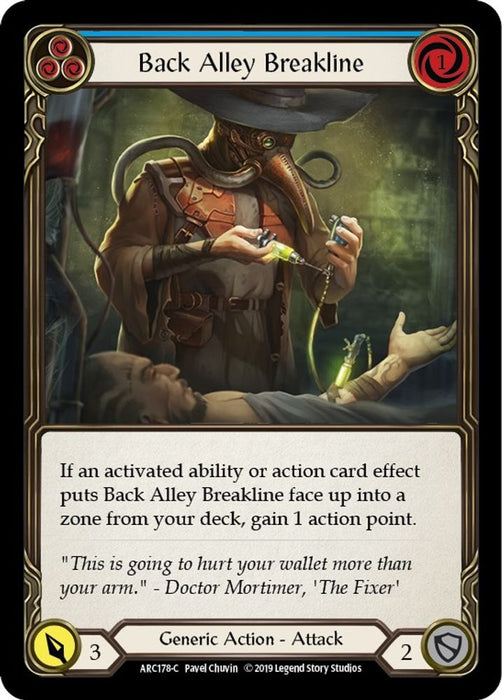 Back Alley Breakline (Blue) (#ARC178) (Arcane Rising) Near Mint Unlimited Edition Rainbow Foil