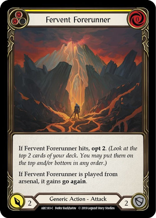 Fervent Forerunner (Yellow) (#ARC183) (Arcane Rising) Near Mint Unlimited Edition Rainbow Foil