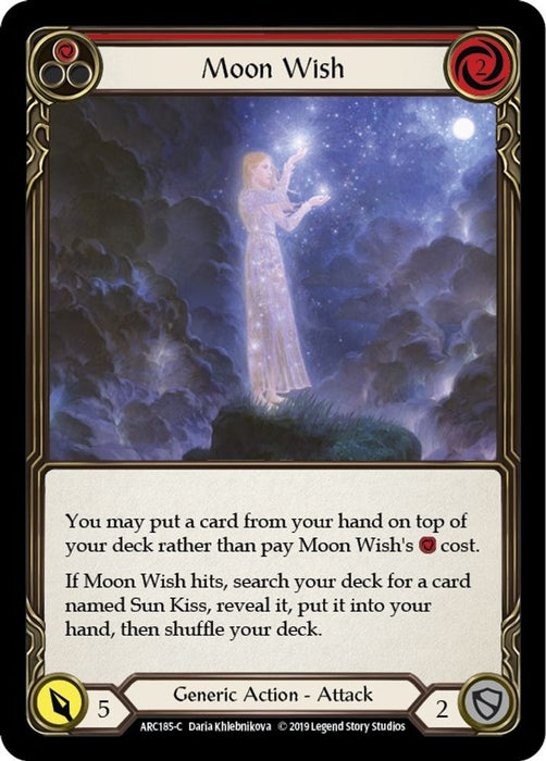 Moon Wish (Red) (#ARC185) (Arcane Rising) Near Mint Unlimited Edition Rainbow Foil