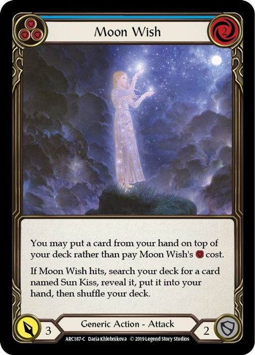 Moon Wish (Blue) (#ARC187) (Arcane Rising) Near Mint Unlimited Edition Rainbow Foil