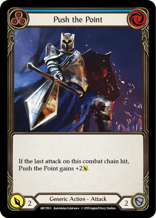 Push the Point (Blue) (#ARC190) (Arcane Rising) Near Mint Unlimited Edition Rainbow Foil