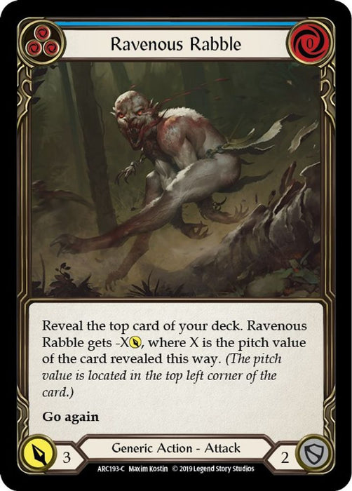 Ravenous Rabble (Blue) (#ARC193) (Arcane Rising) Near Mint Unlimited Edition Rainbow Foil