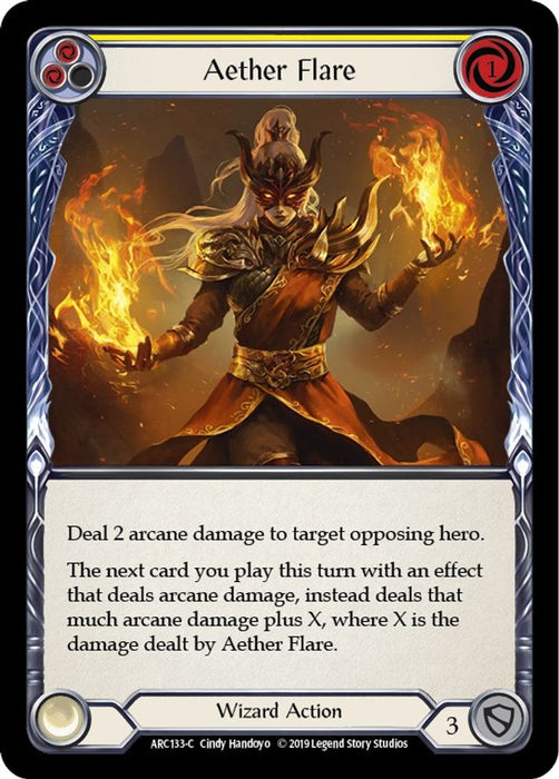 Aether Flare (Yellow) (#ARC133) (Arcane Rising) Near Mint Unlimited Edition Rainbow Foil