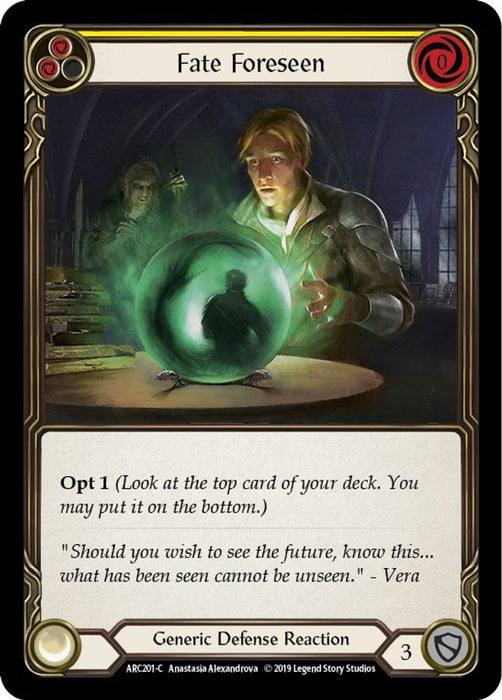 Fate Foreseen (Yellow) (#ARC201) (Arcane Rising) Near Mint Unlimited Edition Rainbow Foil