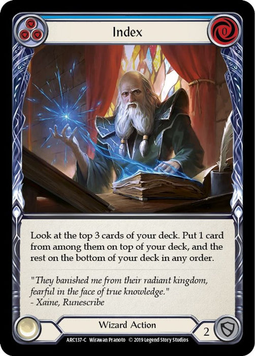 Index (Blue) (#ARC137) (Arcane Rising) Near Mint Unlimited Edition Rainbow Foil