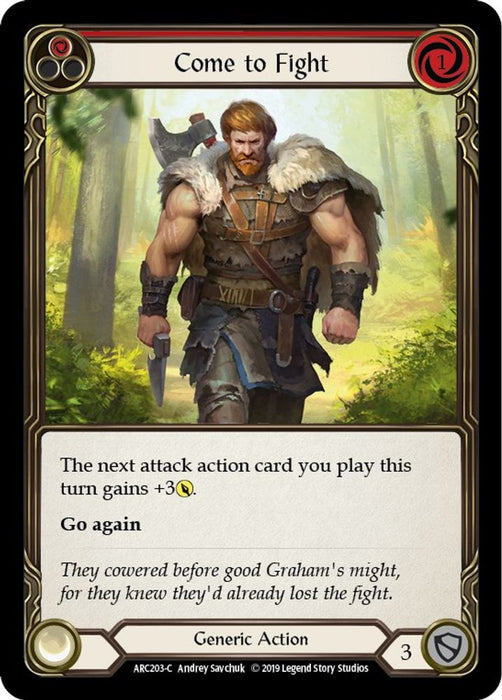 Come to Fight (Red) (#ARC203) (Arcane Rising) Near Mint Unlimited Edition Rainbow Foil
