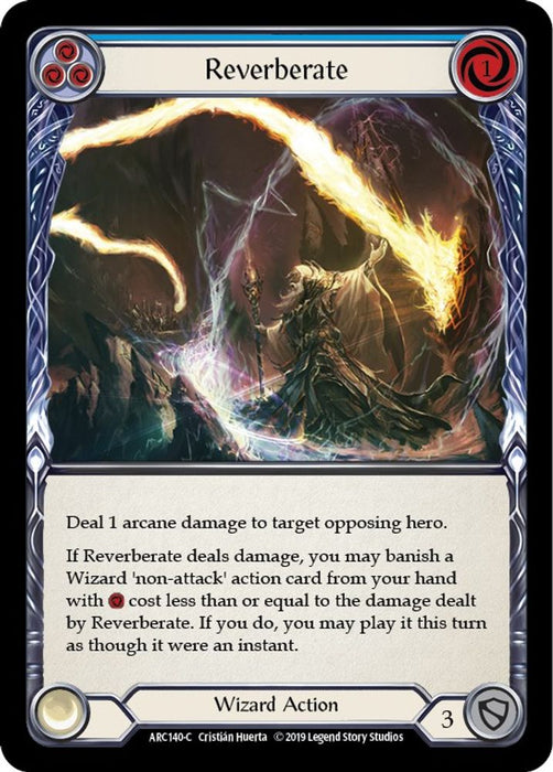 Reverberate (Blue) (#ARC140) (Arcane Rising) Near Mint Unlimited Edition Rainbow Foil