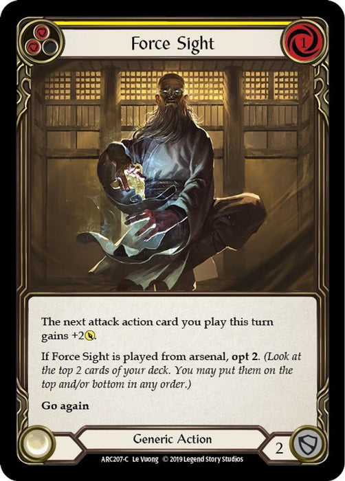 Force Sight (Yellow) (#ARC207) (Arcane Rising) Near Mint Unlimited Edition Rainbow Foil