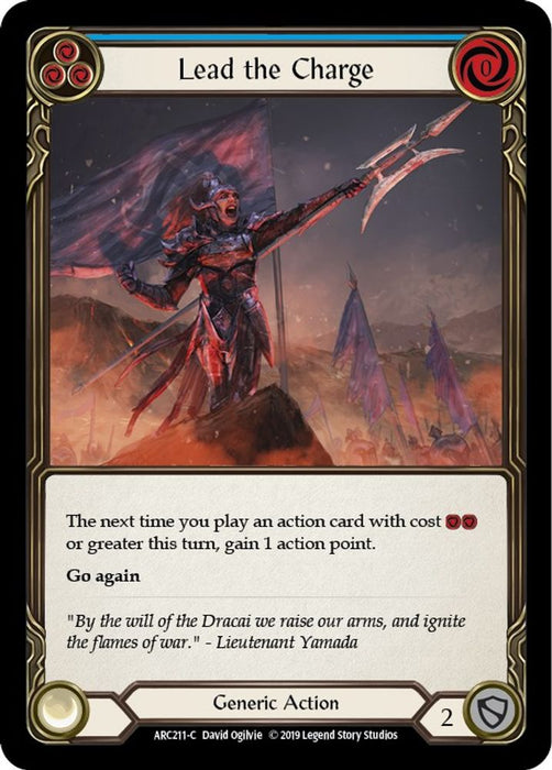 Lead the Charge (Blue) (#ARC211) (Arcane Rising) Near Mint Unlimited Edition Rainbow Foil