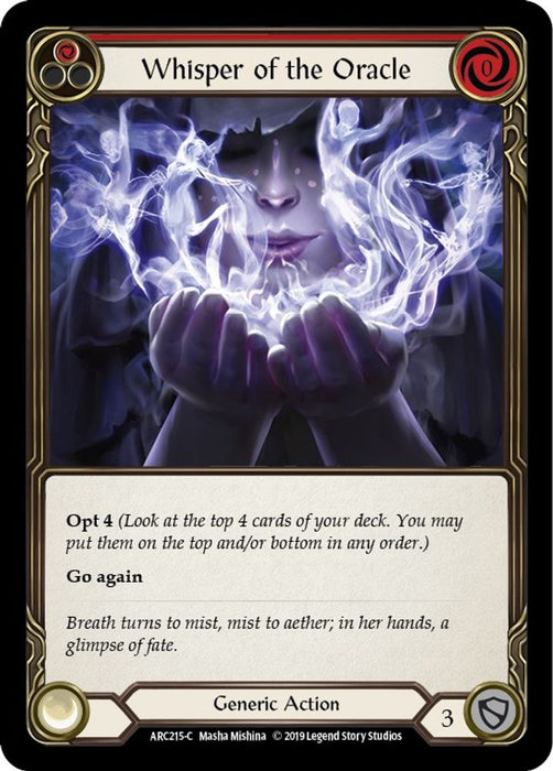 Whisper of the Oracle (Red) (#ARC215) (Arcane Rising) Near Mint Unlimited Edition Rainbow Foil