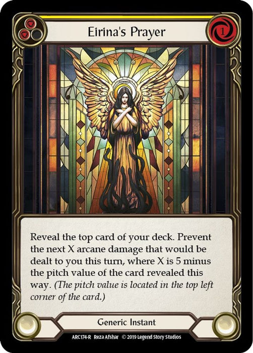 Eirina's Prayer (Yellow) (#ARC174) (Arcane Rising) Near Mint Unlimited Edition Rainbow Foil