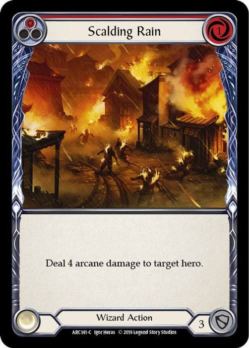 Scalding Rain (Red) (#ARC141) (Arcane Rising) Near Mint Unlimited Edition Rainbow Foil