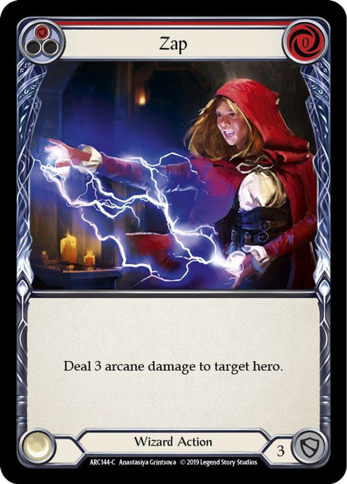 Zap (Red) (#ARC144) (Arcane Rising) Near Mint Unlimited Edition Rainbow Foil