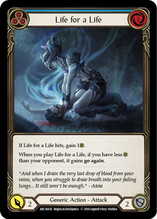 Life for a Life (Blue) (#ARC166) (Arcane Rising) Near Mint Unlimited Edition Rainbow Foil
