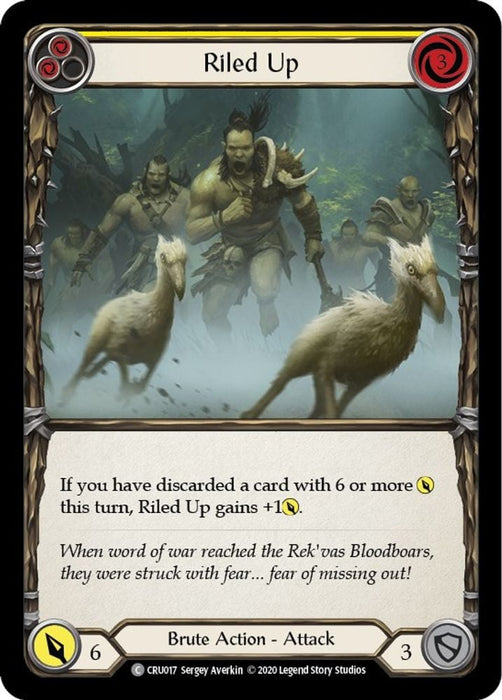 Riled Up Yellow (#CRU017) (Crucible of War) Near Mint Unlimited Edition Rainbow Foil