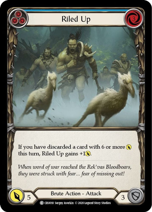 Riled Up Blue (#CRU018) (Crucible of War) Near Mint Unlimited Edition Rainbow Foil