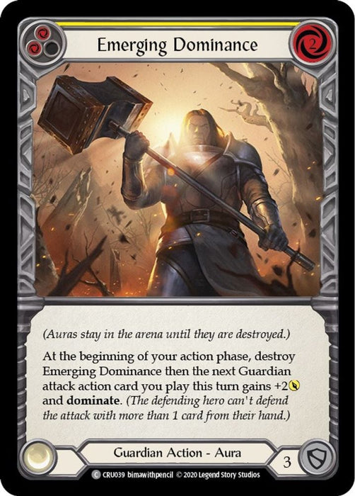 Emerging Dominance Yellow (#CRU039) (Crucible of War) Near Mint Unlimited Edition Rainbow Foil