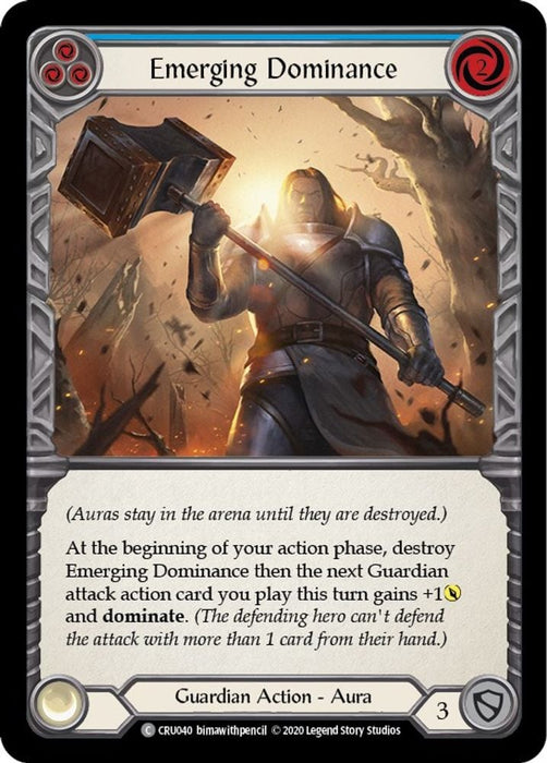 Emerging Dominance Blue (#CRU040) (Crucible of War) Near Mint Unlimited Edition Rainbow Foil