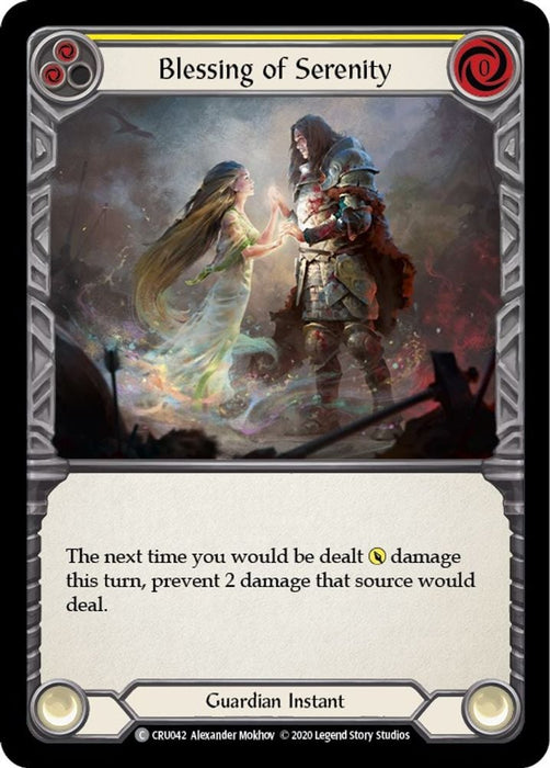 Blessing of Serenity Yellow (#CRU042) (Crucible of War) Near Mint Unlimited Edition Rainbow Foil
