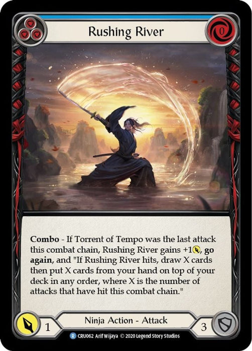 Rushing River Blue (#CRU062) (Crucible of War) Near Mint Unlimited Edition Rainbow Foil