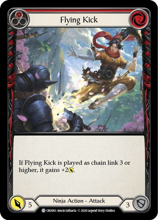 Flying Kick Red (#CRU063) (Crucible of War) Near Mint Unlimited Edition Rainbow Foil