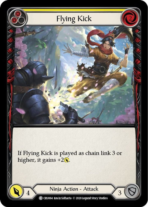 Flying Kick Yellow (#CRU064) (Crucible of War) Near Mint Unlimited Edition Rainbow Foil