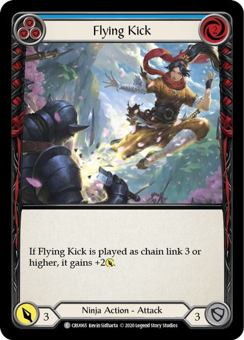 Flying Kick Blue (#CRU065) (Crucible of War) Near Mint Unlimited Edition Rainbow Foil