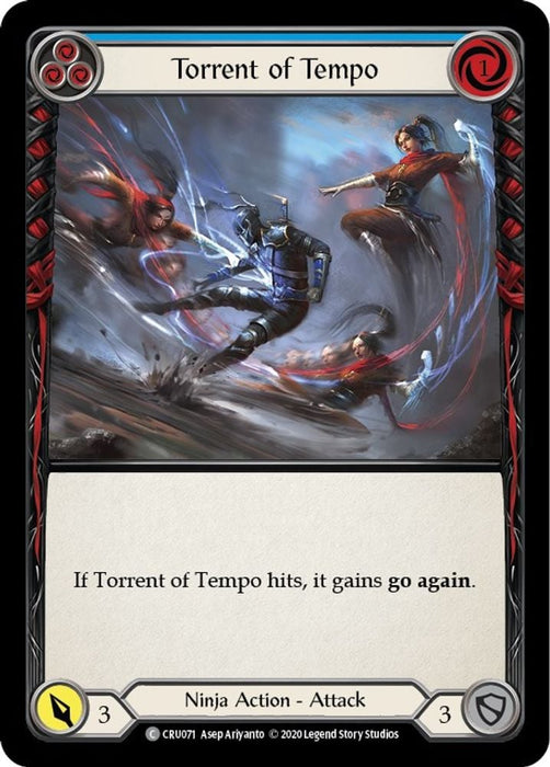 Torrent of Tempo Blue (#CRU071) (Crucible of War) Near Mint Unlimited Edition Rainbow Foil