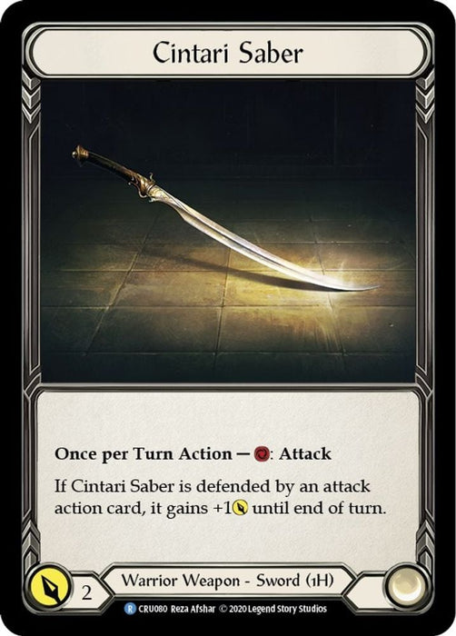 Cintari Saber Reverse (#CRU080) (Crucible of War) Near Mint Unlimited Edition Rainbow Foil