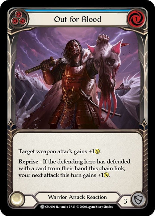 Out for Blood Blue (#CRU090) (Crucible of War) Near Mint Unlimited Edition Rainbow Foil
