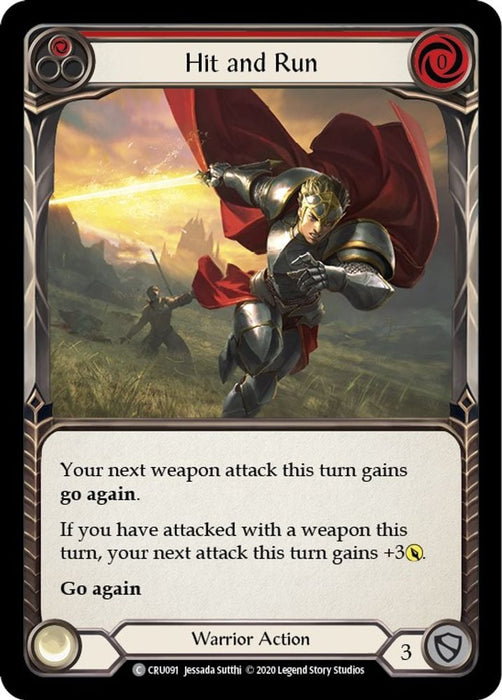 Hit and Run Red (#CRU091) (Crucible of War) Near Mint Unlimited Edition Rainbow Foil