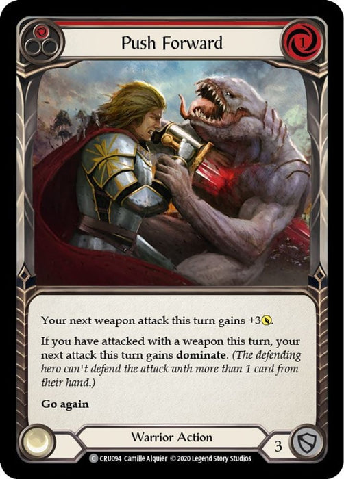 Push Forward Red (#CRU094) (Crucible of War) Near Mint Unlimited Edition Rainbow Foil