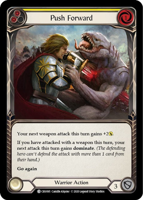 Push Forward Yellow (#CRU095) (Crucible of War) Near Mint Unlimited Edition Rainbow Foil
