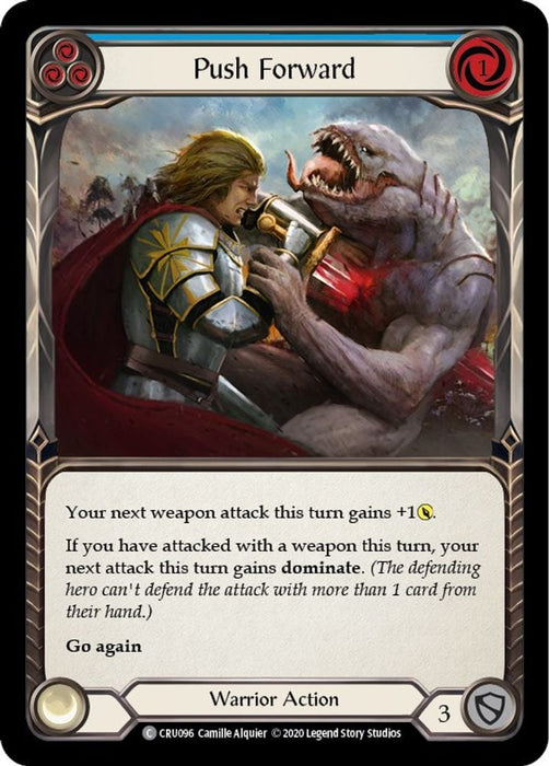 Push Forward Blue (#CRU096) (Crucible of War) Near Mint Unlimited Edition Rainbow Foil