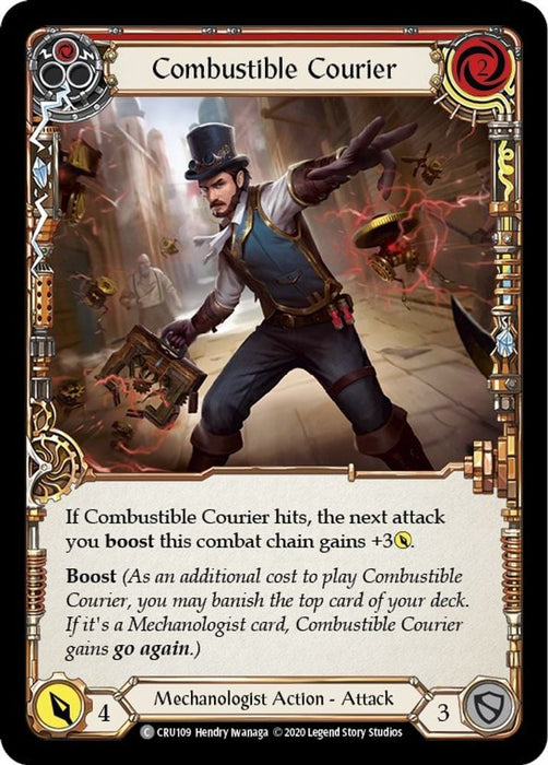 Combustible Courier Red (#CRU109) (Crucible of War) Near Mint Unlimited Edition Rainbow Foil