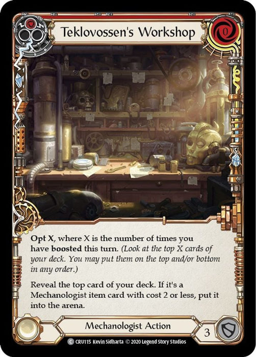 Teklovossens Workshop Red (#CRU115) (Crucible of War) Near Mint Unlimited Edition Rainbow Foil