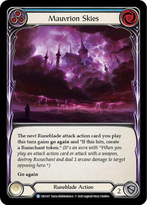Mauvrion Skies Blue (#CRU147) (Crucible of War) Near Mint Unlimited Edition Rainbow Foil