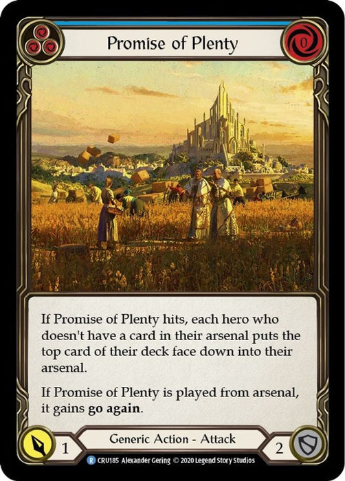 Promise of Plenty Blue (#CRU185) (Crucible of War) Near Mint Unlimited Edition Rainbow Foil