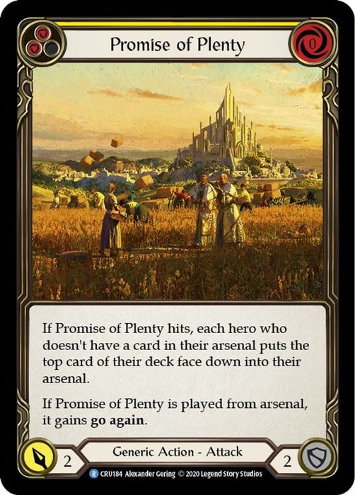 Promise of Plenty Yellow (#CRU184) (Crucible of War) Near Mint Unlimited Edition Rainbow Foil
