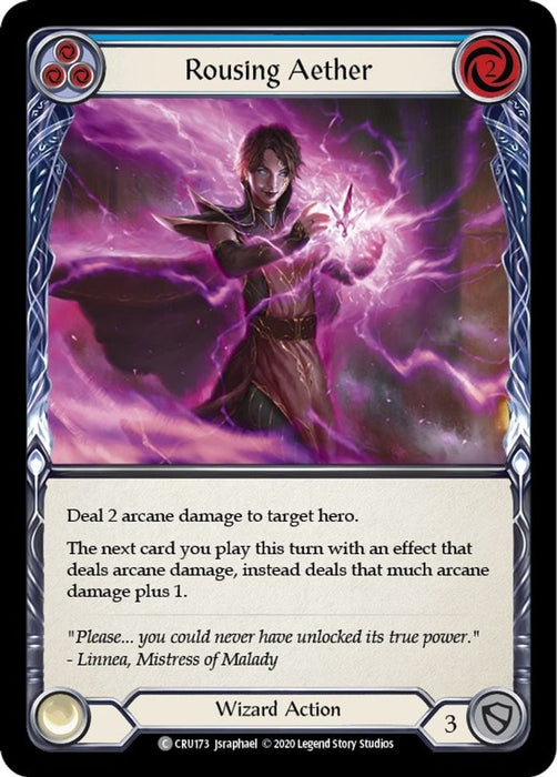 Rousing Aether Blue (#CRU173) (Crucible of War) Near Mint Unlimited Edition Rainbow Foil