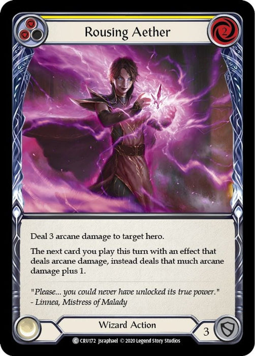 Rousing Aether Yellow (#CRU172) (Crucible of War) Near Mint Unlimited Edition Rainbow Foil
