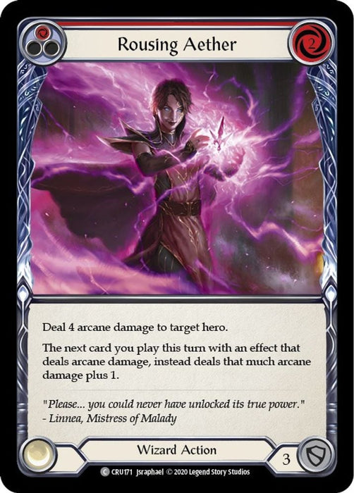 Rousing Aether Red (#CRU171) (Crucible of War) Near Mint Unlimited Edition Rainbow Foil